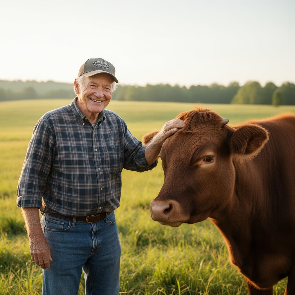 Local Kentucky landowner standing in a freshly mowed pasture